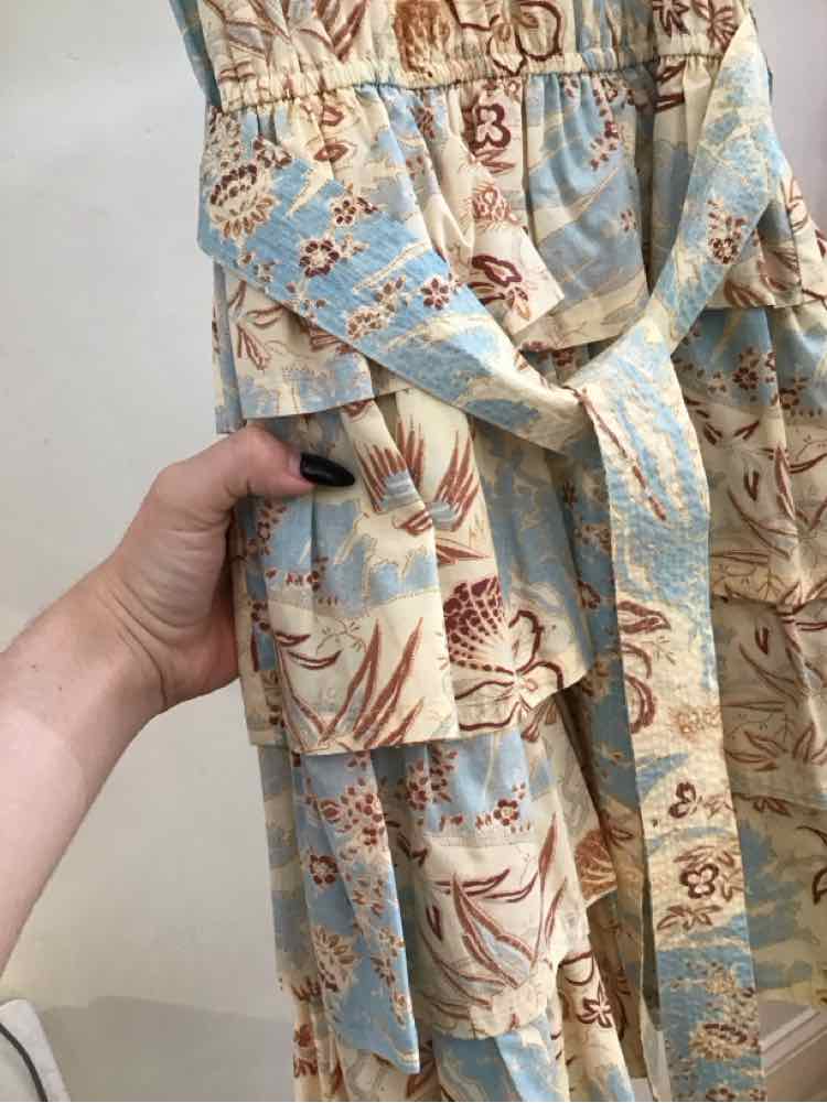 ULLA JOHNSON Blue and Yellow Size 6 Dress