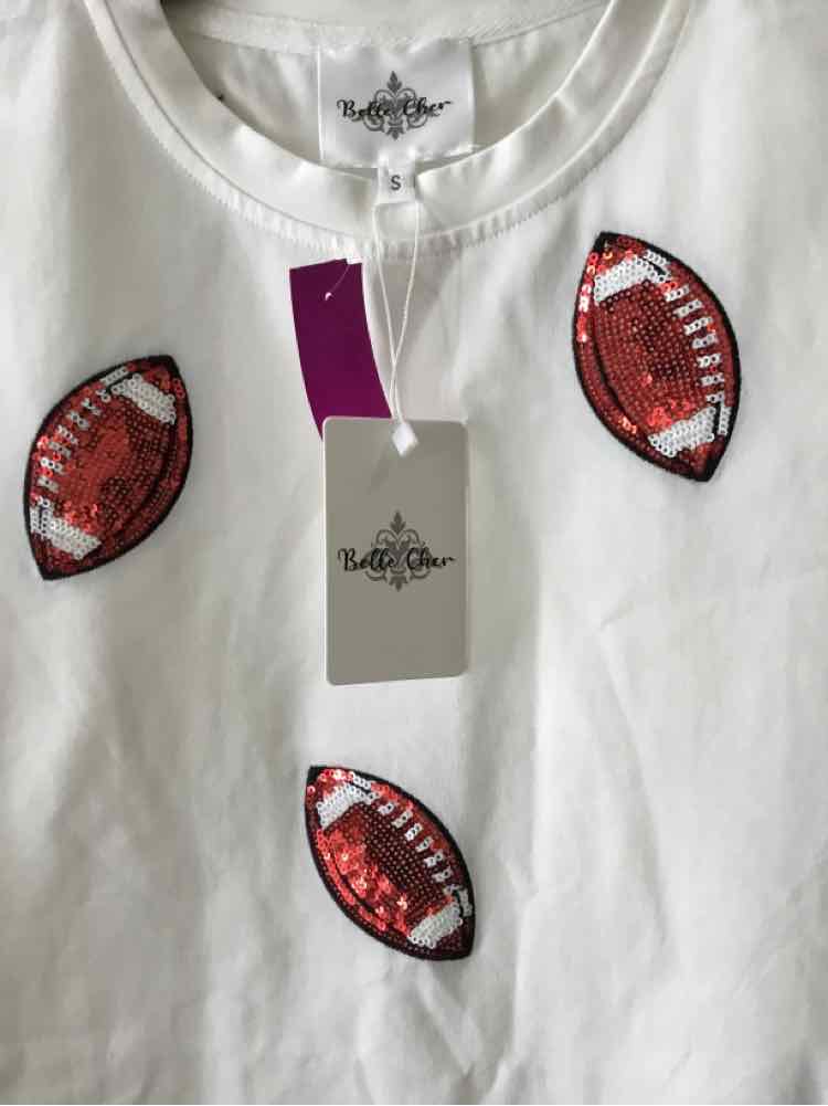 Belle Cher White and Brown Size S Shirt