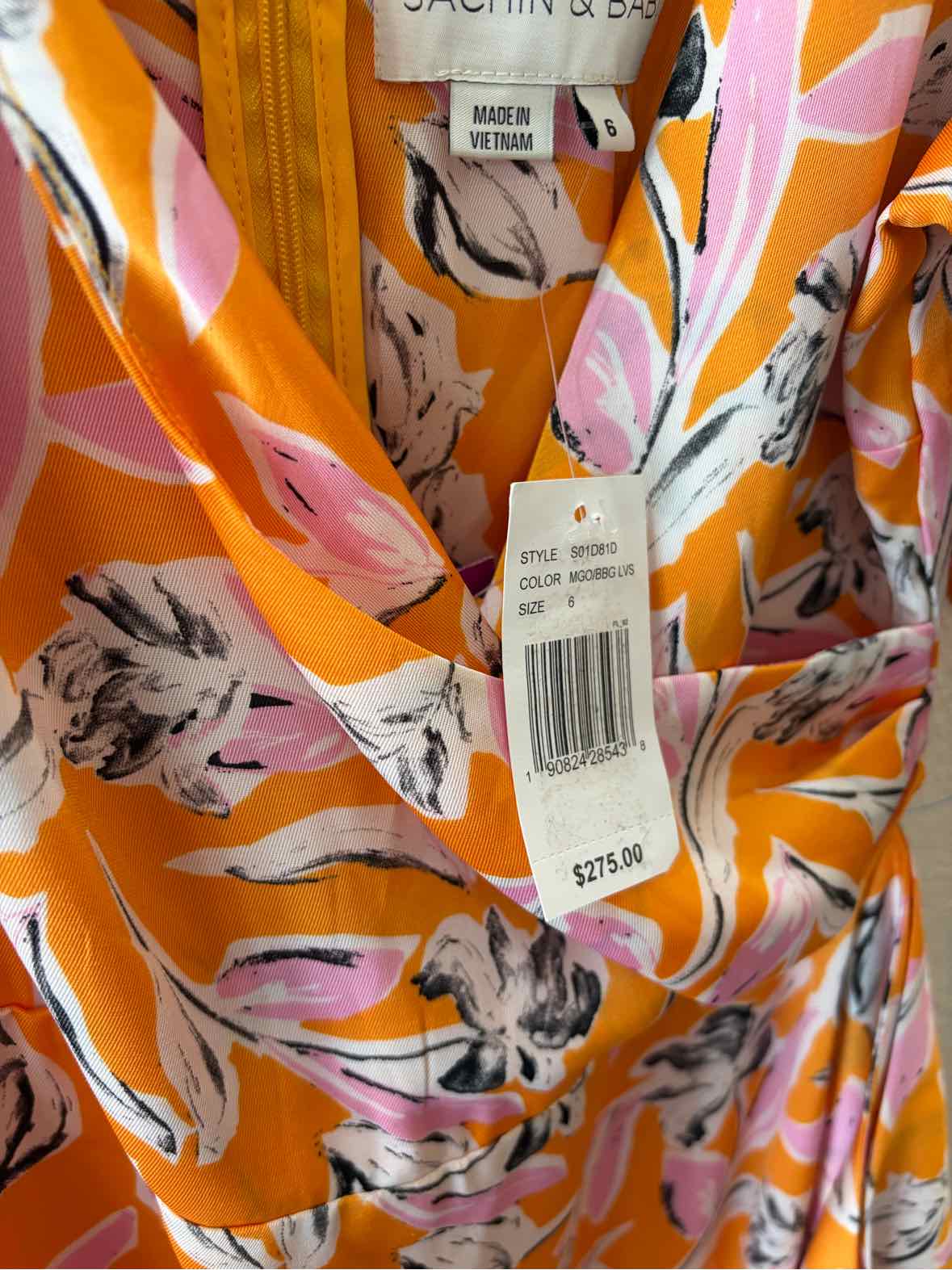 Sachin & Babi Orange Multi Size 6 Dress