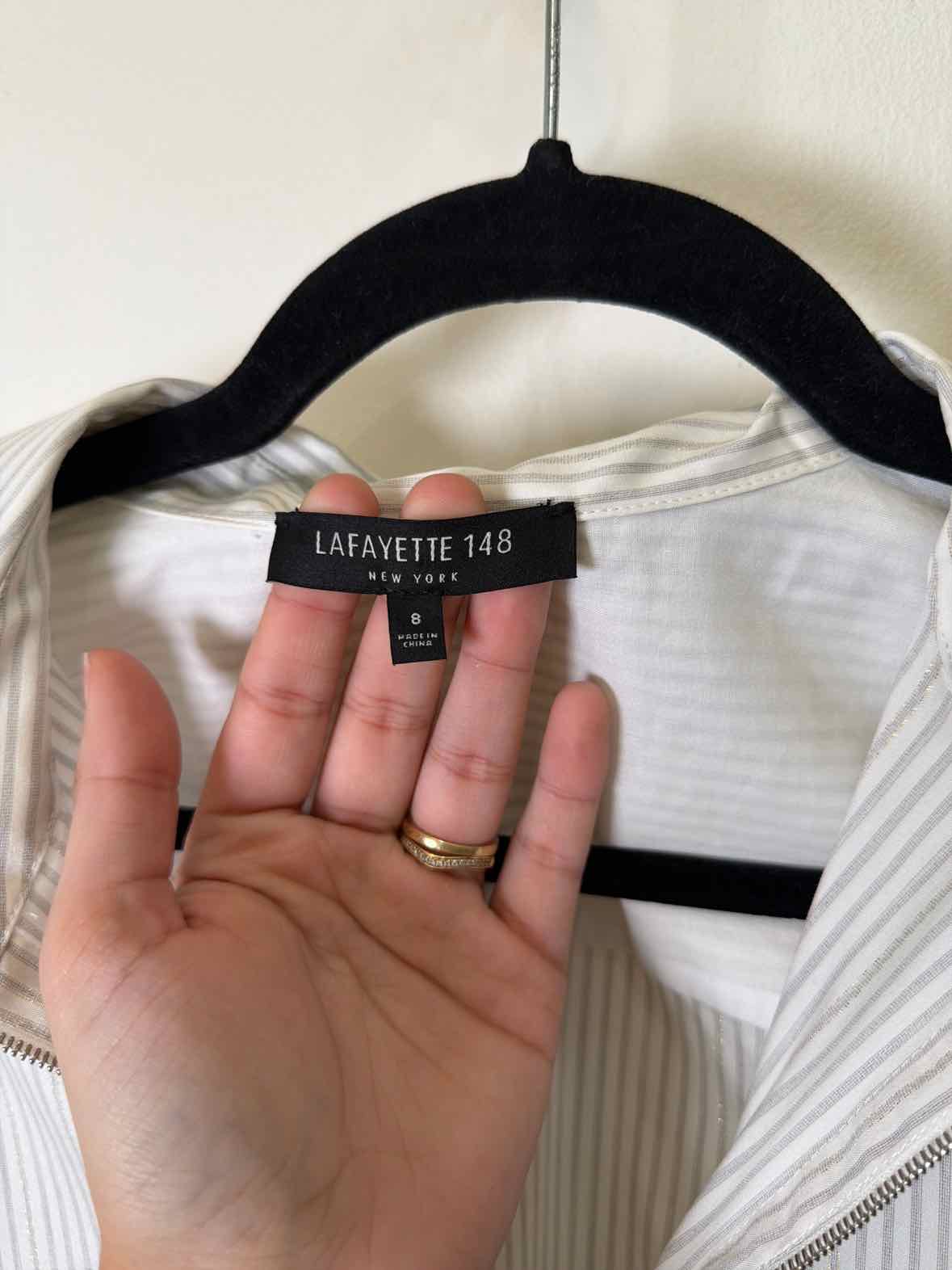Lafayette 148 White Size 8 Shirt