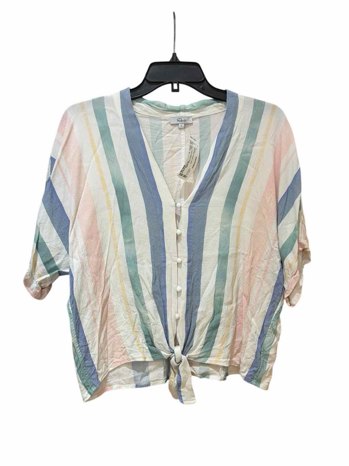 Rails White Multi Size L Blouse