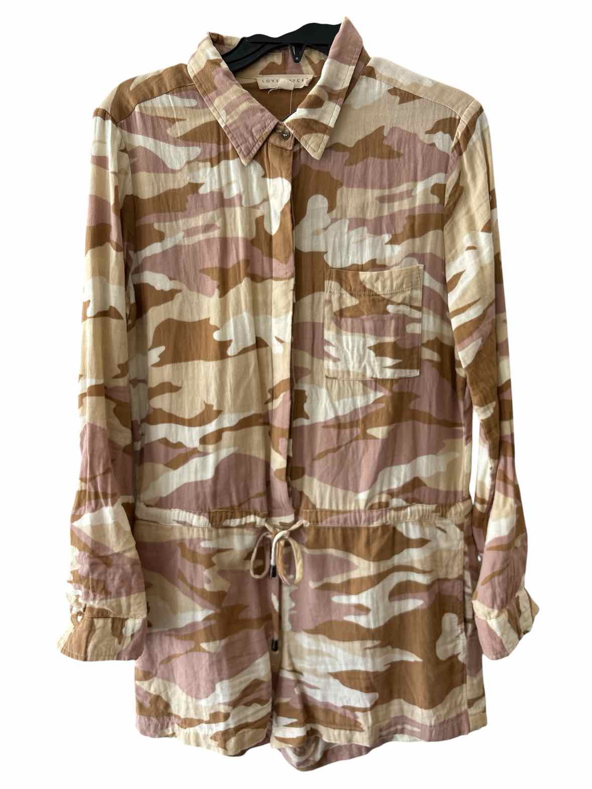 Love Stitch Beige Multi Size S Romper