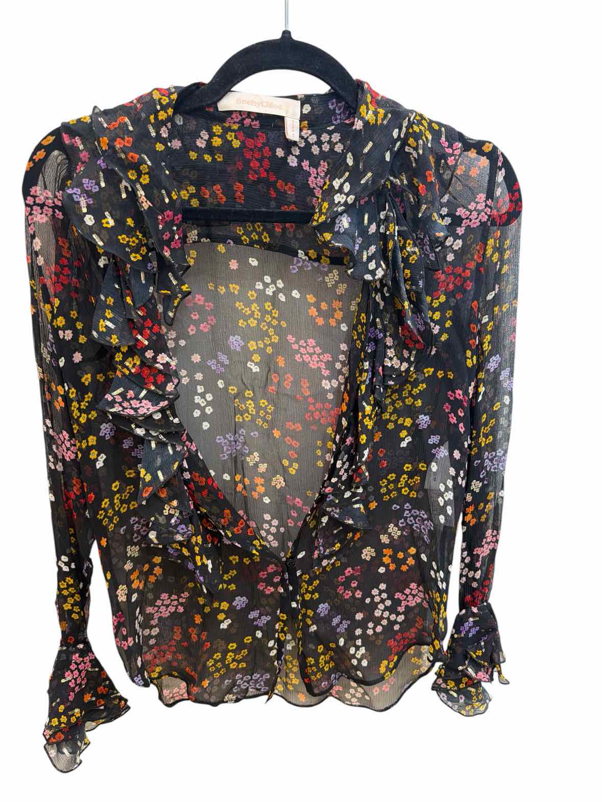 See by Chloe Black Multi Size 34 Shirt