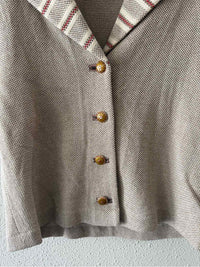 St.John Beige and Cream Size 10 Shirt