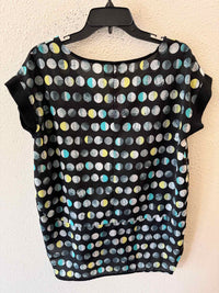 Joan Vass Black and Teal Size S Shirt