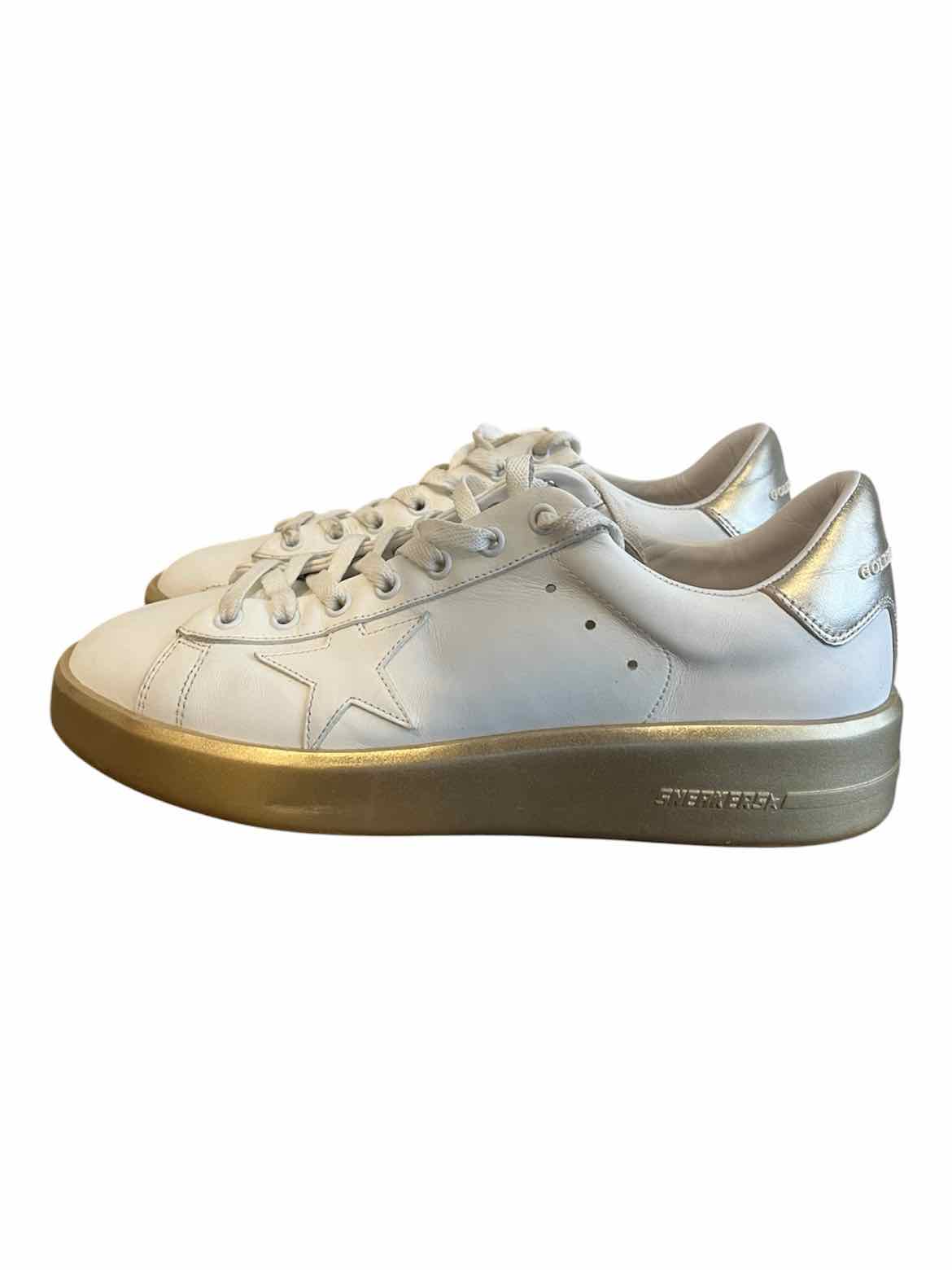 Golden Goose White and Gold Size 41 Shoes