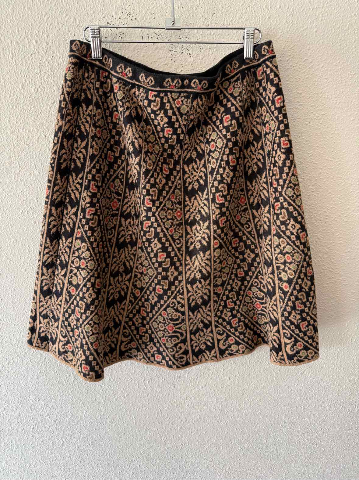Peruvian Connection Black Multi Size L Skirt