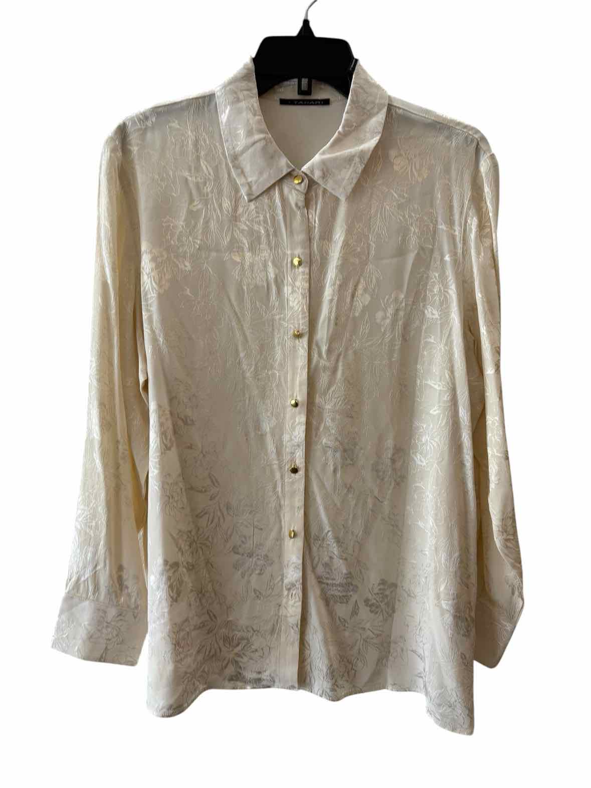 T Tahari Ivory Size L Shirt