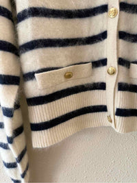 J Crew Cream and Navy Size M Cardigan
