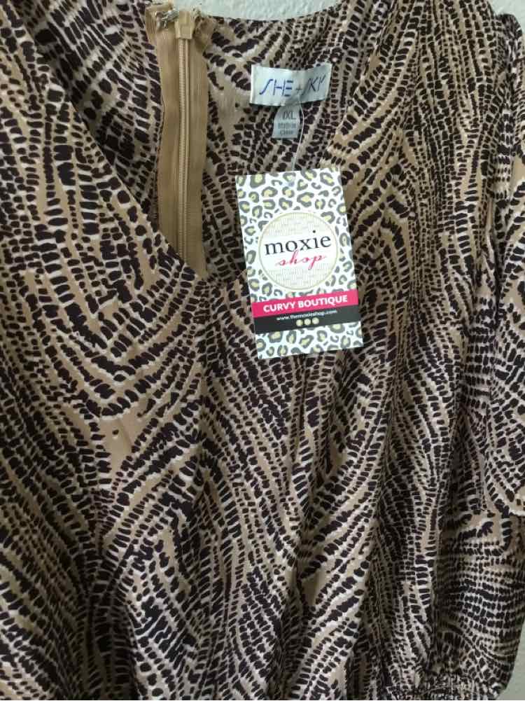 she & sky Brown and black Size 1X Dress