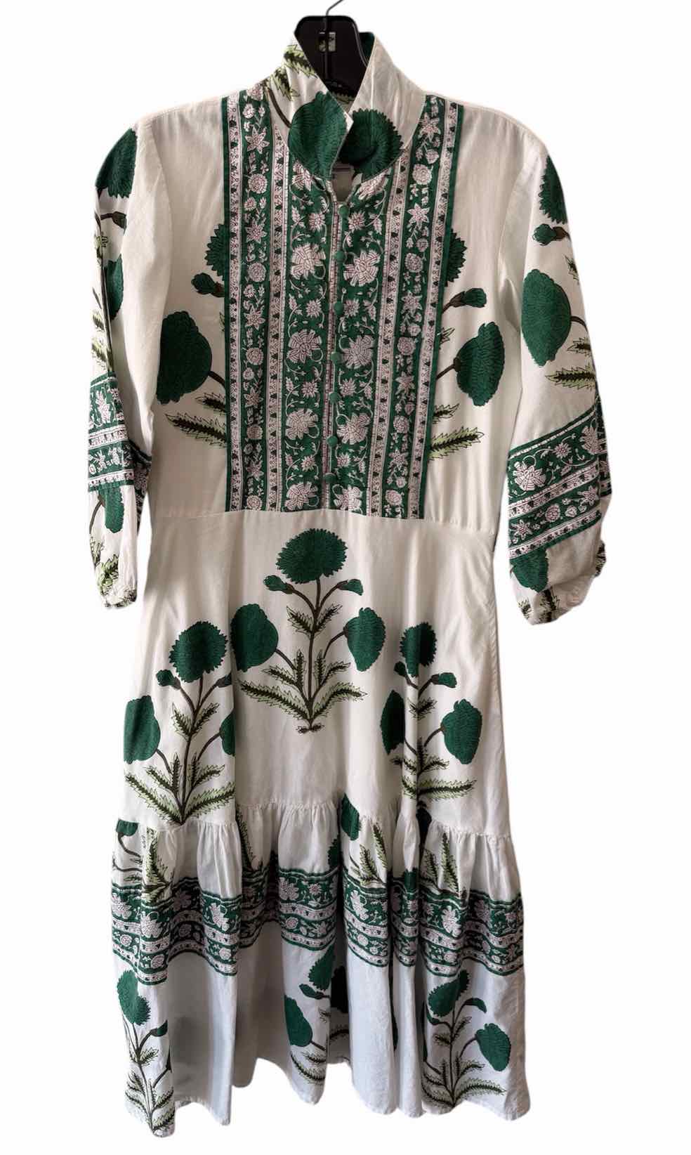 Sue Sartor white & green Size XS Dress