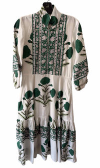 Sue Sartor white & green Size XS Dress