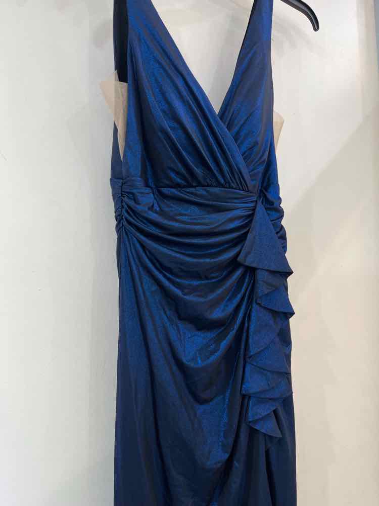 La Femme Metallic Blue Size 2 Dress