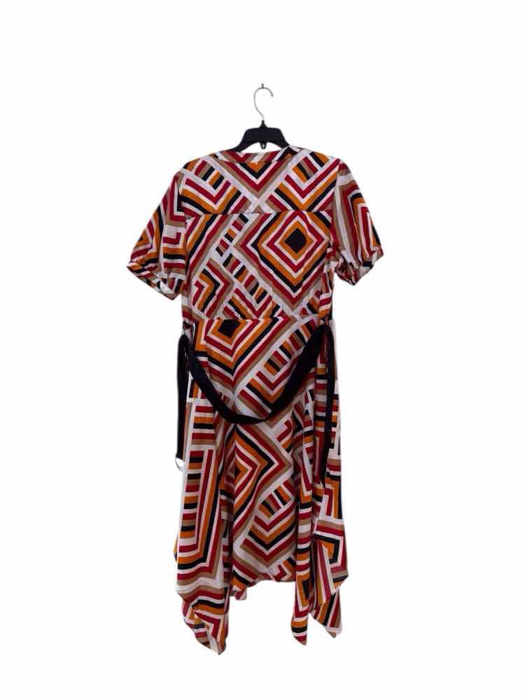 Karl Lagerfeld Red and Orange Size 14 Dress