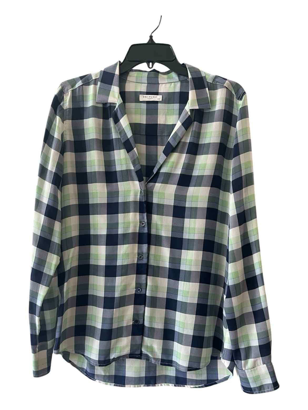 Equipment Blue and Green Size M Shirt