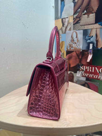 Balenciaga Hourglass XS Top Handle Bag Metallic Pink Handbag