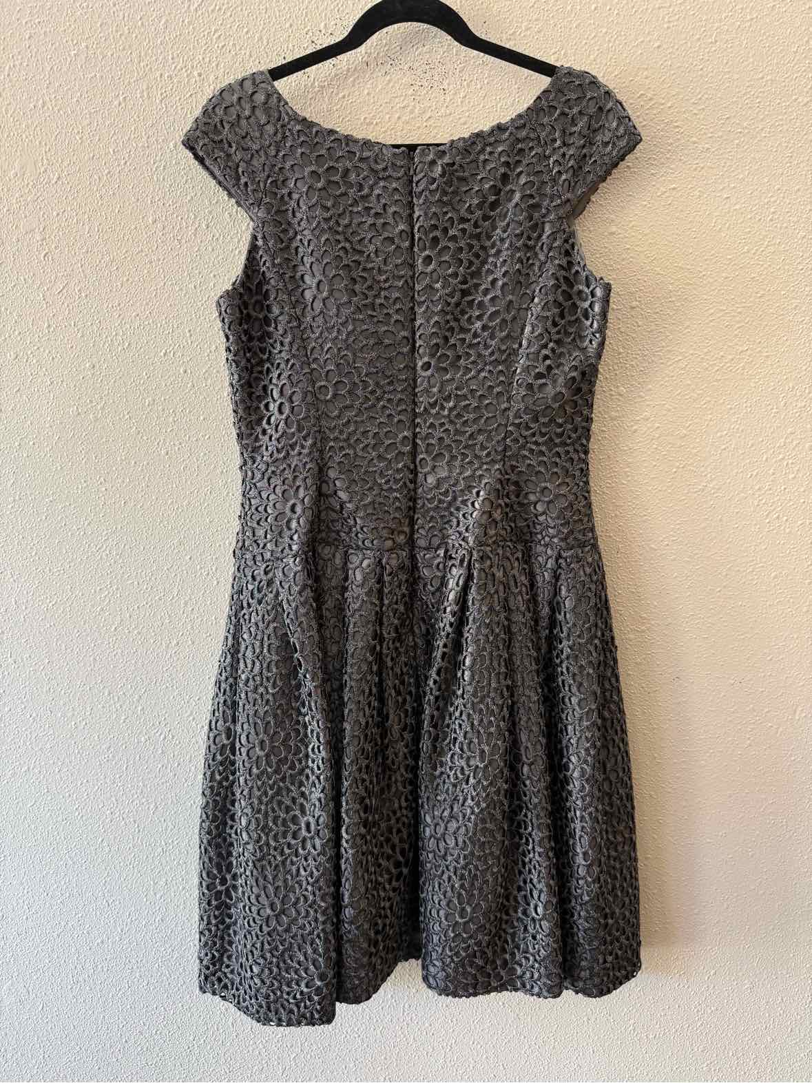 Carmen Marc Valvo Metallic Gray Size 10 Dress