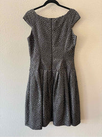Carmen Marc Valvo Metallic Gray Size 10 Dress