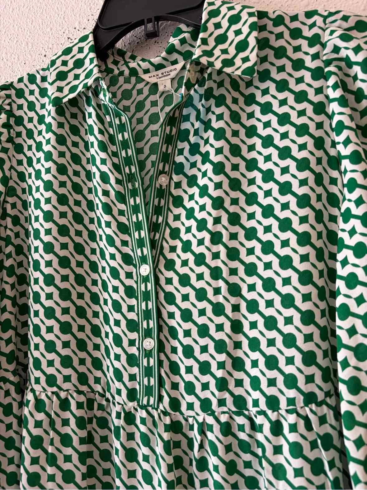 Max Studio Green and White Size S Dress