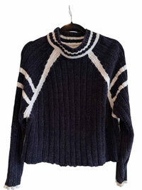 John + Jenn Navy and White Size L Sweater