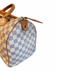 Louis Vuitton Damier Azur Canvas Speedy 30 Navy and Cream Handbag