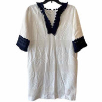 Belle Badgley Misch. Ivory and Blue Size 2 Dress