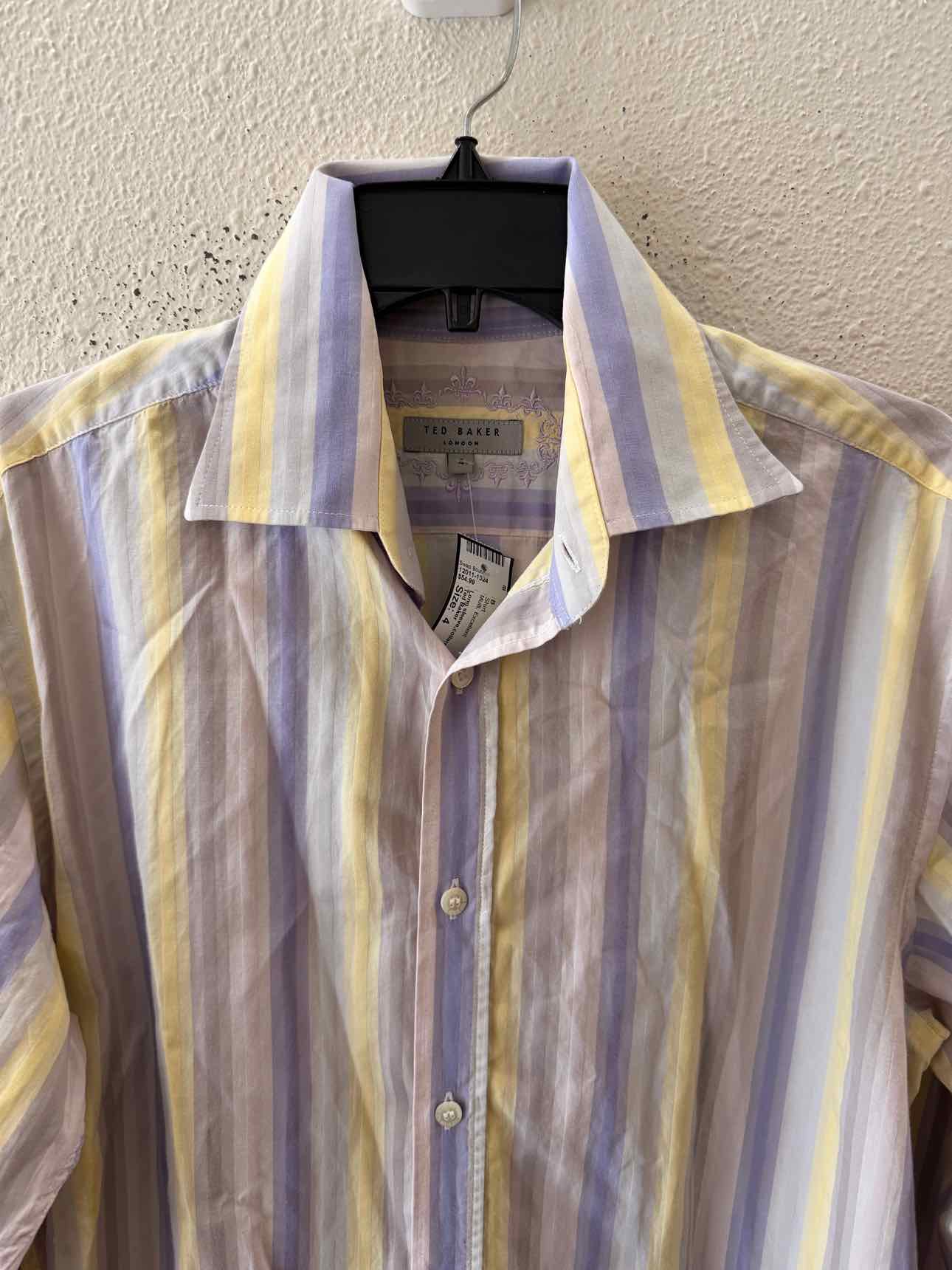 ted baker dress shirts NWT Ted Baker men's size 6(2XL)long sleeve button down shirt Fancy Abstract  Shap