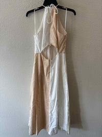 SOVERE/ White and Tan Size 10 Dress