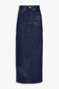 Ganni Dark Wash Size 36 Skirt