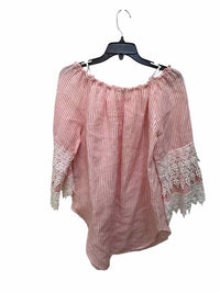 Saks Fifth Avenue White and Red Size S Shirt