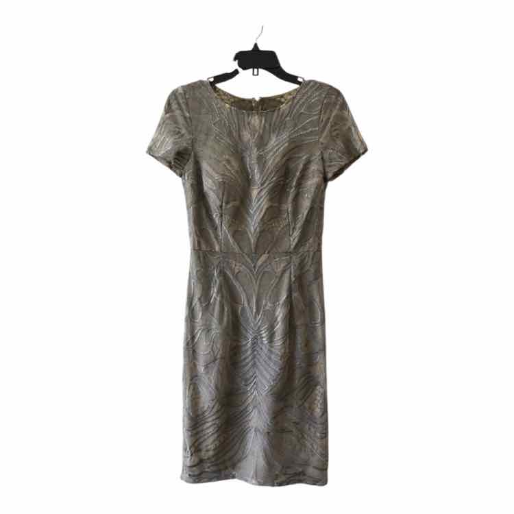 David Meister Cream and Silver Size 4 Dress
