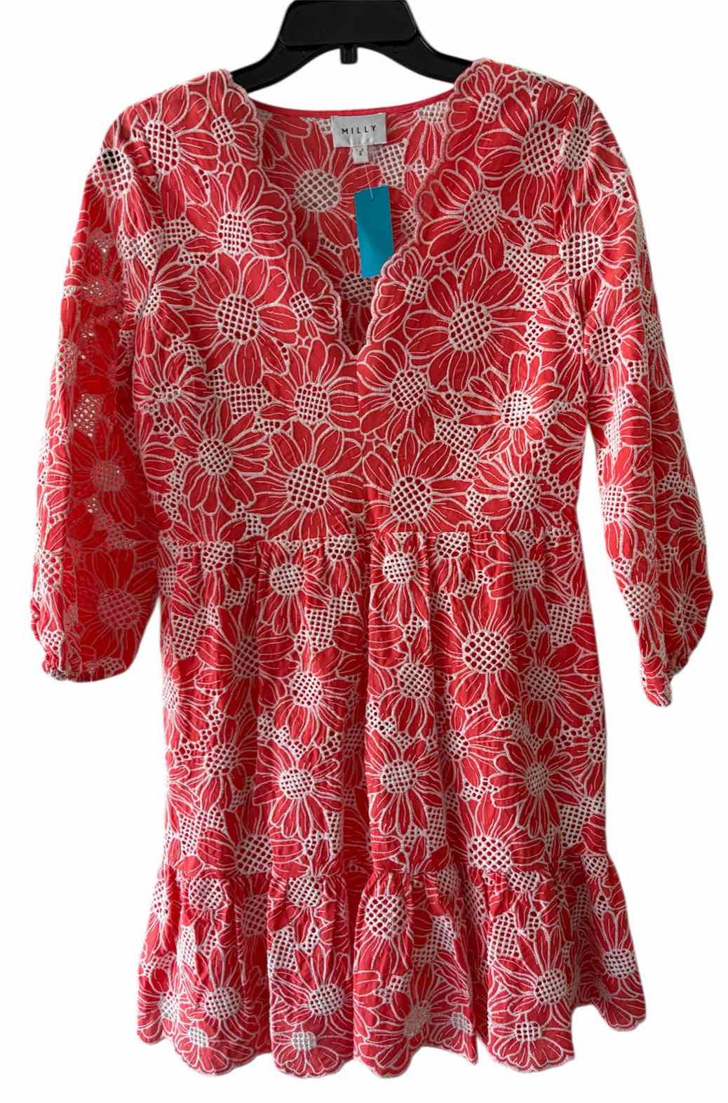 Milly Coral and white Size 4 Dress