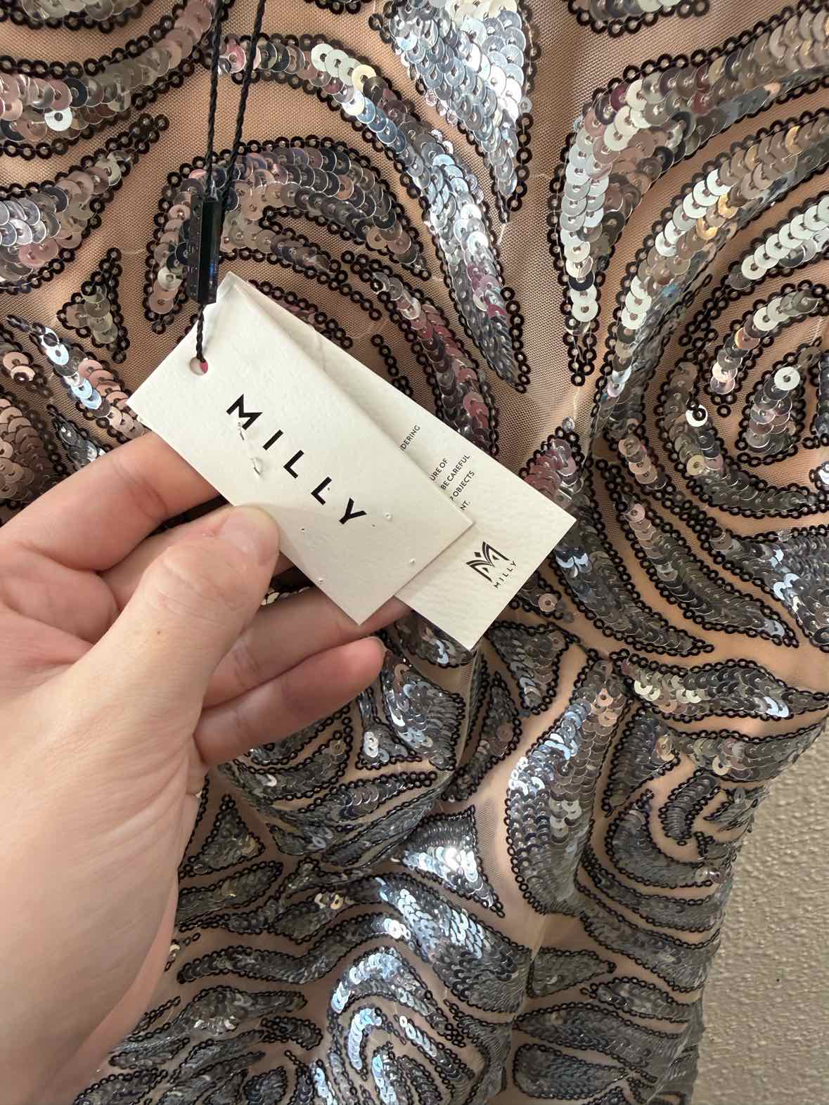 Milly Nude and Silver Size 8 Dress