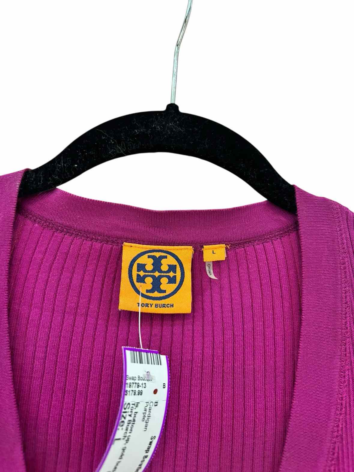 Tory Burch Purple Size L Cardigan
