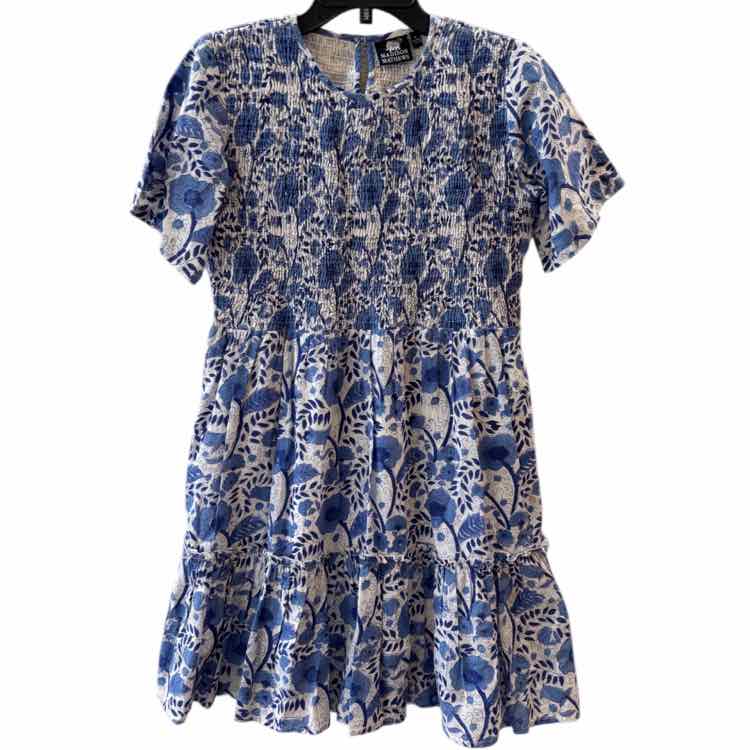 madison matthews White and Blue Size S Dress
