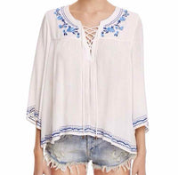 Lovers + freinds White & Blue Size M Shirt