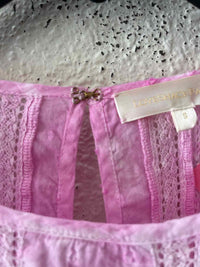 Love Shack Fancy Pink and White Size S Dress