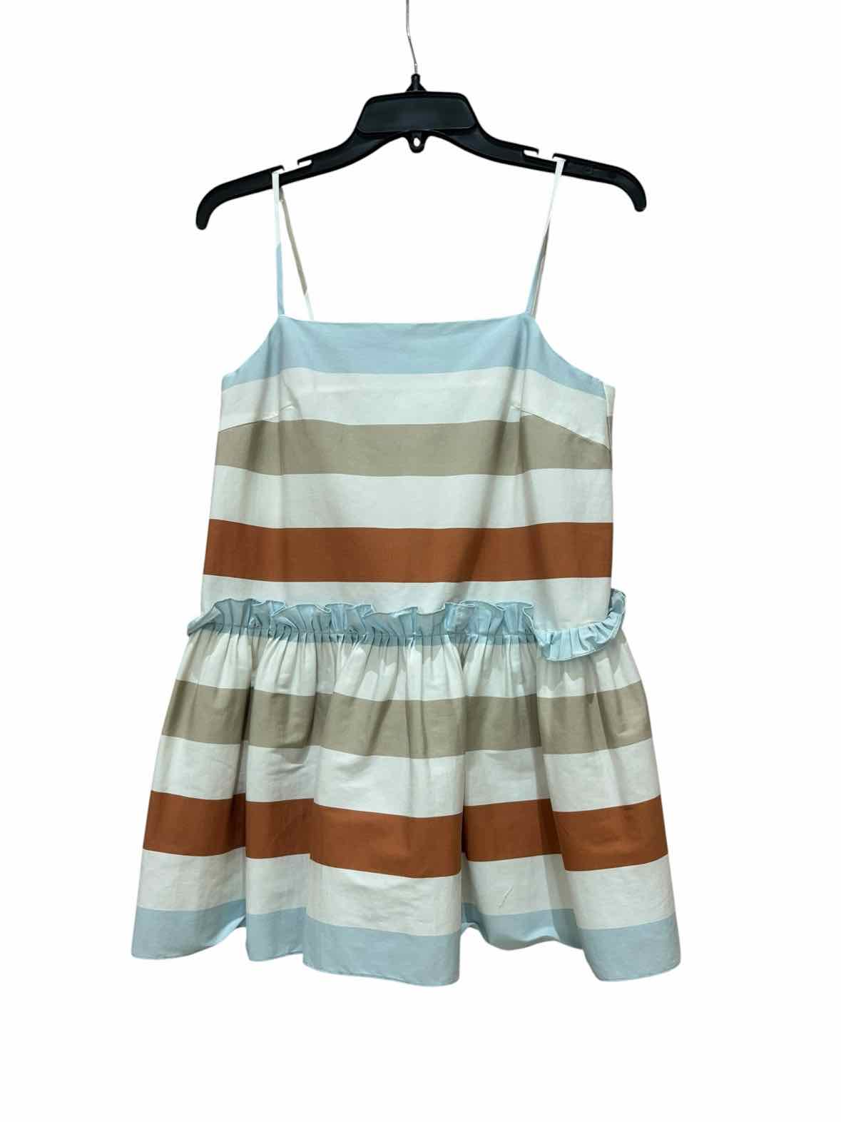 Tanya Taylor White, Brown, & Blue Size 2 Dress