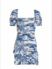 Reformation Blue and White Size 0 Dress
