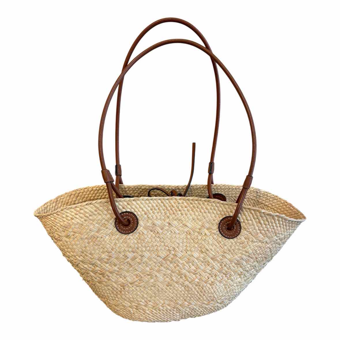 Loewe Small Anagram Basket Bag Cream and Brown Handbag