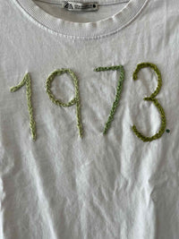 Zara White and Green Size M T-shirt
