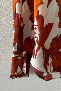 Sara Roka Ivory and Brown Size No Label Shirt