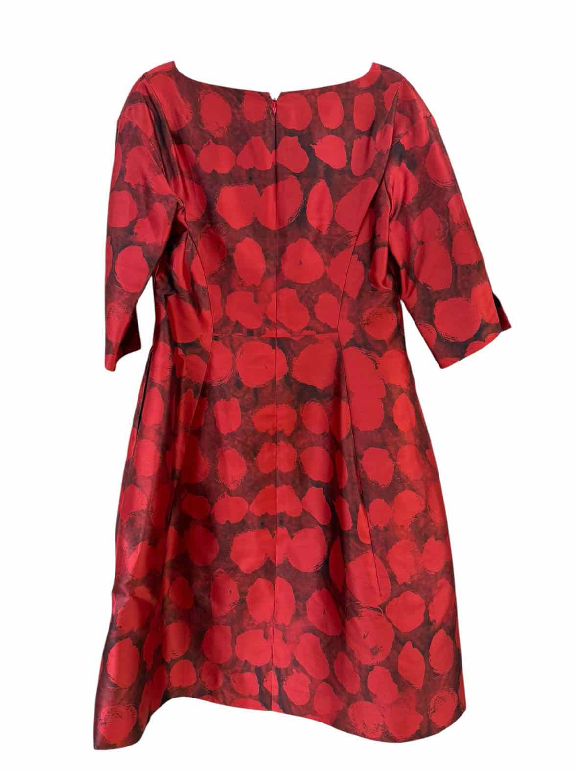 Oscar de la Renta Red and Black Size 12 Dress