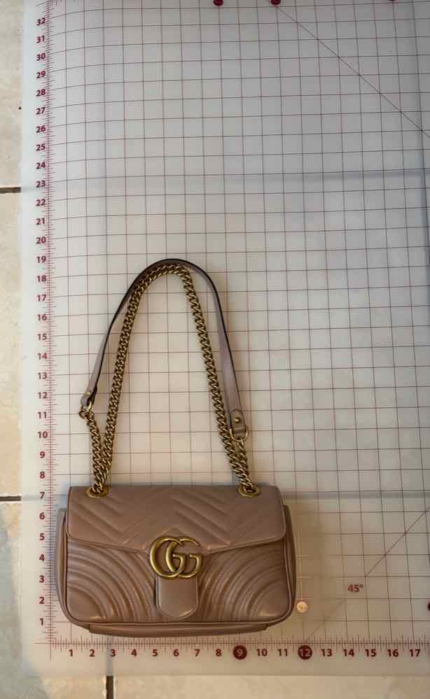 Gucci GG Marmont Small Leather Shoulder B rose mauve Handbag