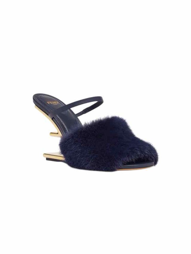 Fendi Navy and Gold Size 39 Shoes