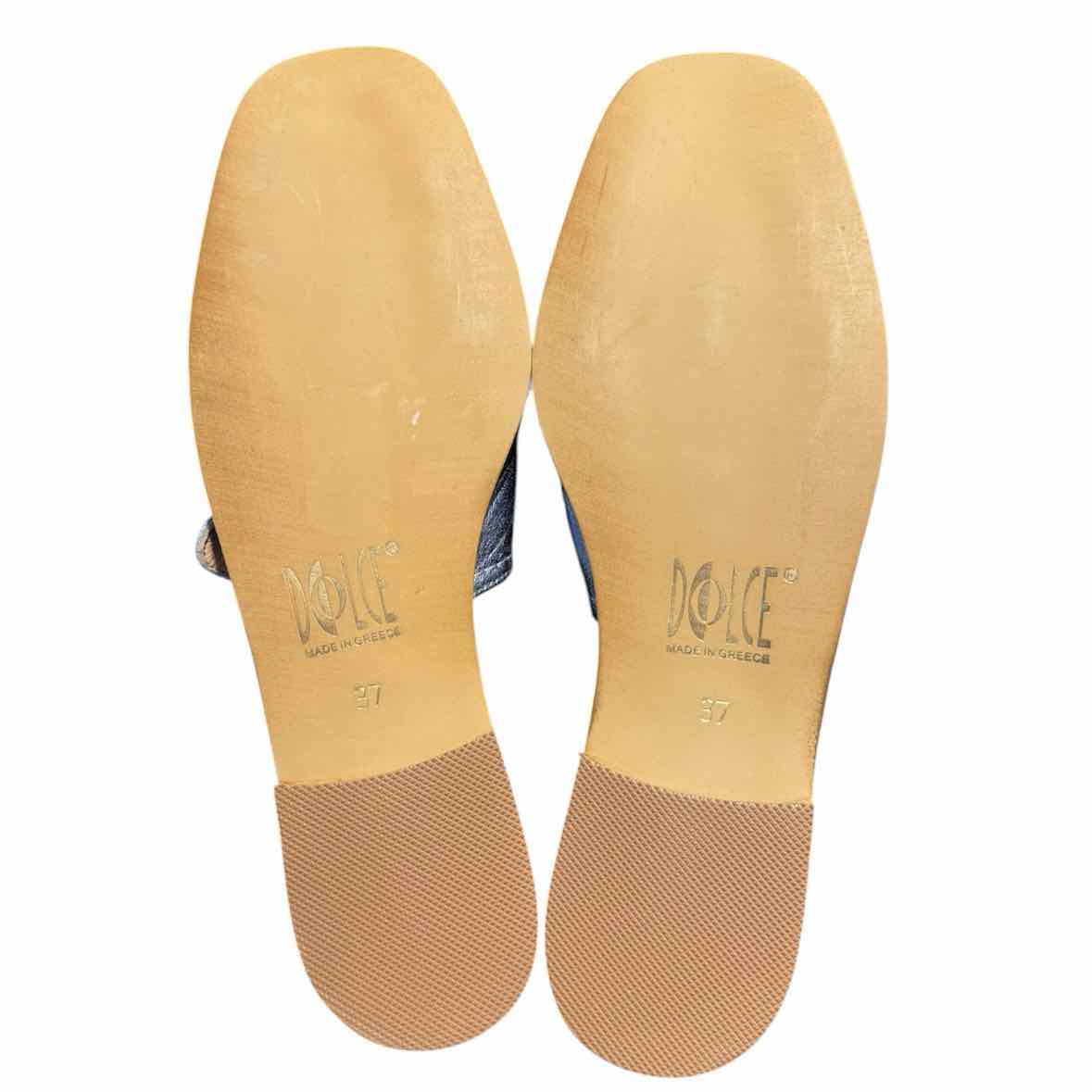 Dolce Metallic Blue Size 37 Shoes