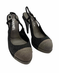 Chanel Black and Grey Size 38 Shoes