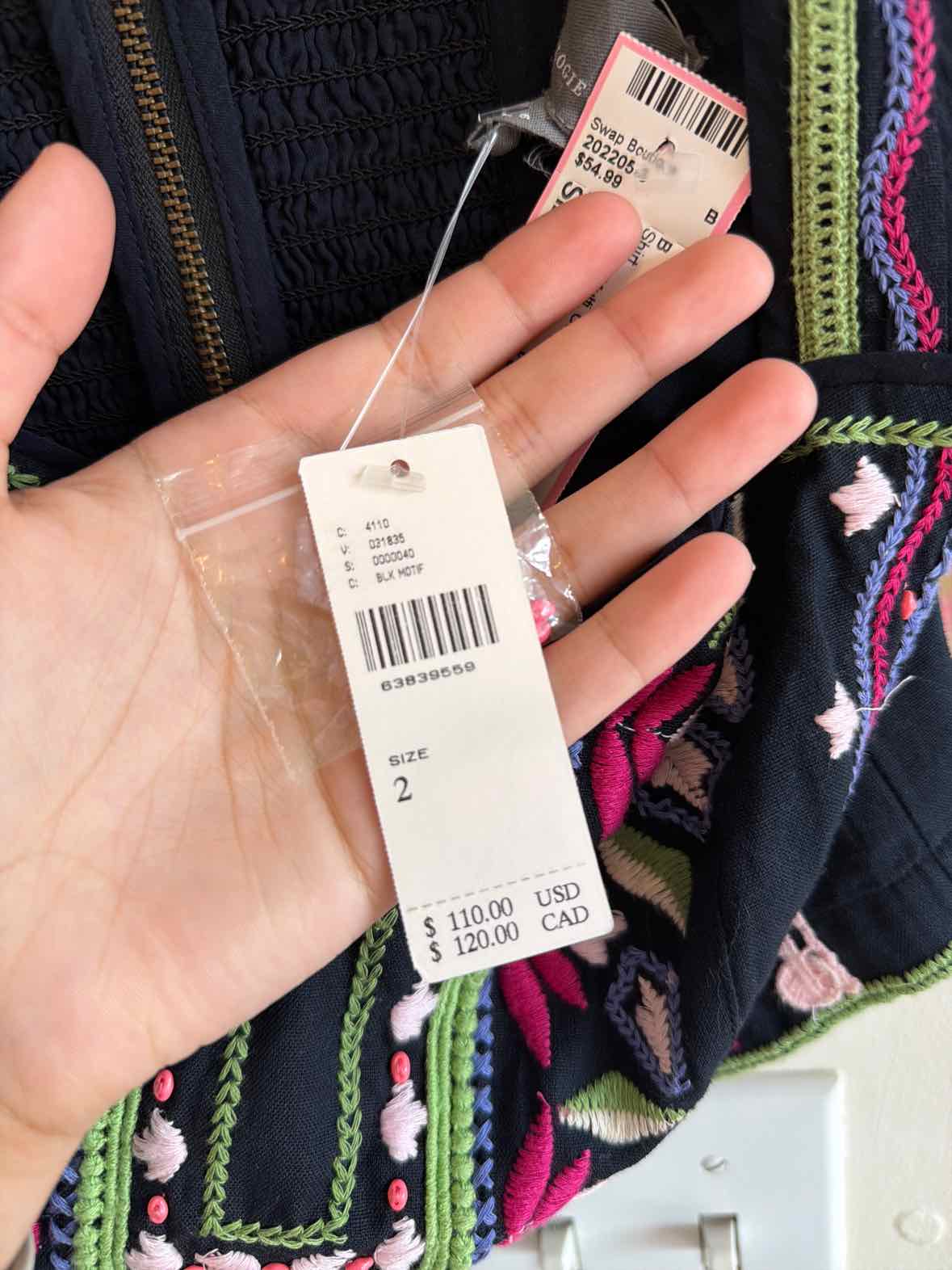 Anthropologie Black & Multi Size 6 Shirt
