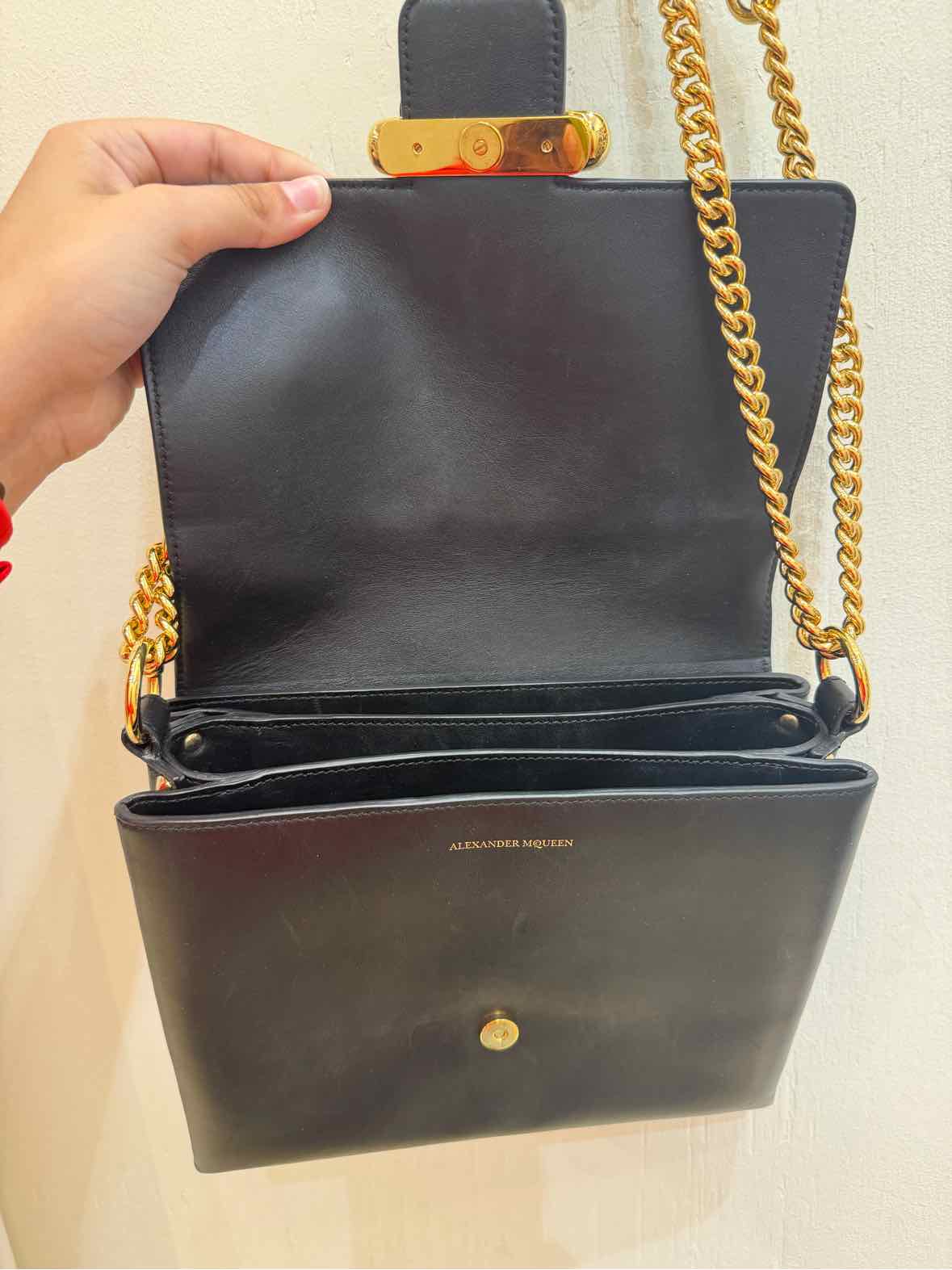 Alexander McQueen Black and Gold Handbag
