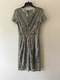 David Meister Cream and Silver Size 4 Dress